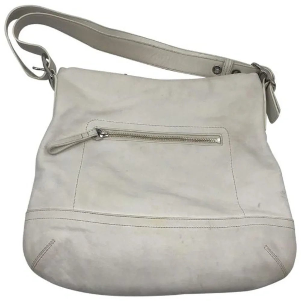 COACH Medium White Leather Handbag